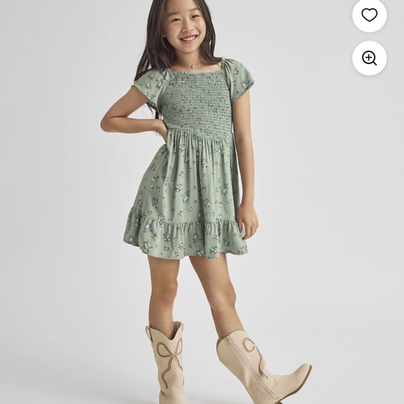 The Children’s Place Girls Olive Tinge Floral Dress Large 10-12 NWT - Picture 6 of 8